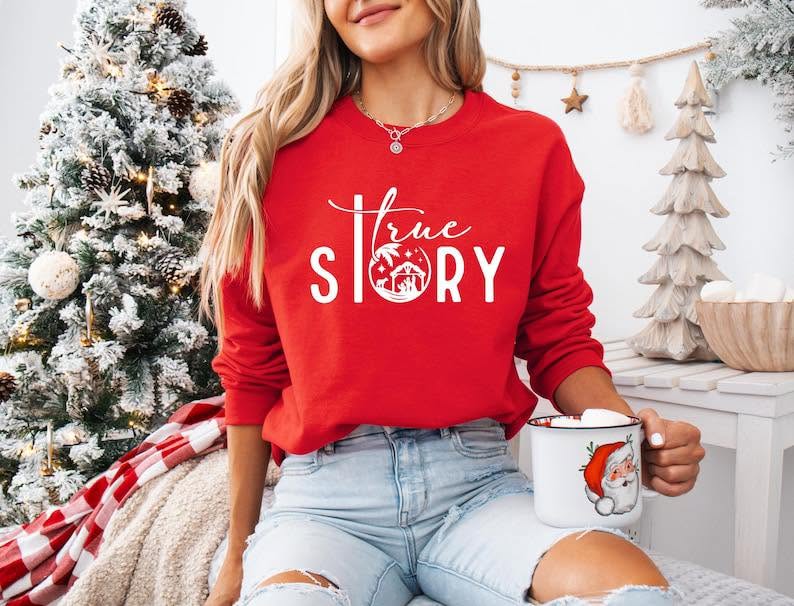 True Story nativity Christmas apparel mockup