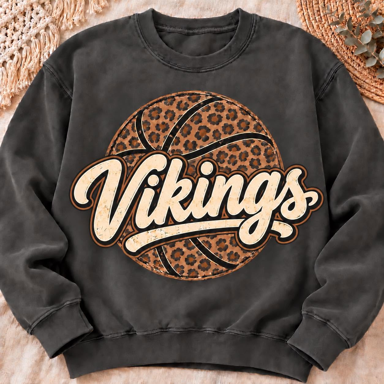 Vikings leopard basketball sweatshirt mockup