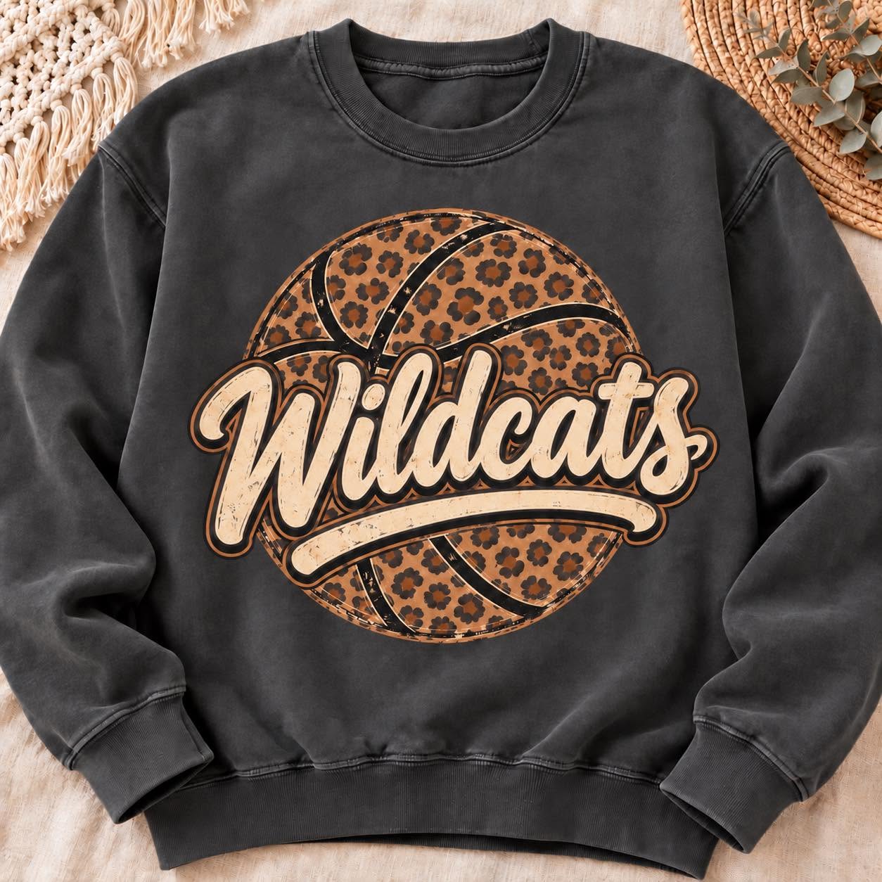 Wildcats leopard basketball sweatshirt mockup